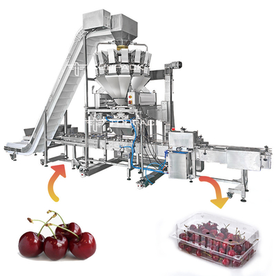 Frucht Multihead Wiegen und Verpackmaschine Cherry Linear Filling Production Line