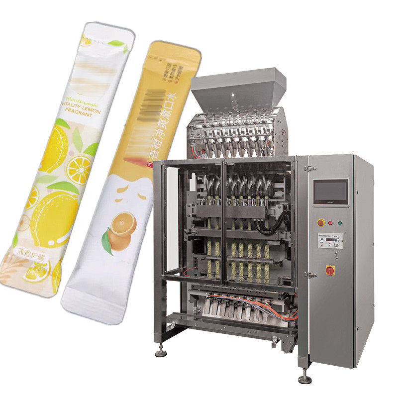 Multilane VFFS 4/6/8/10 Lanes Milchmischung 3 in 1 Instant Kaffee Zuckerpulverfüllung Automatische Stick Verpackungsmaschine