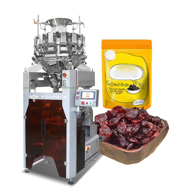 Automatische Vertikalverpackungsmaschine für getrocknete Fruchtpflaumen Hochgeschwindigkeit 120 BPM Intelligente Waage- und Verpackungsmaschine