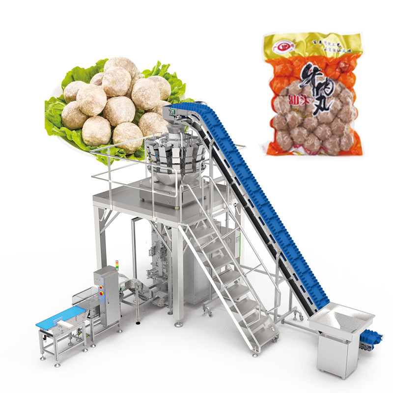 Mehrköpfige Waage Automatische Füllung Siegel Salat Verpackungsmaschine Gefrorene frische Hülsenfrüchte Gemüse Verpackungsmaschine für Veganer