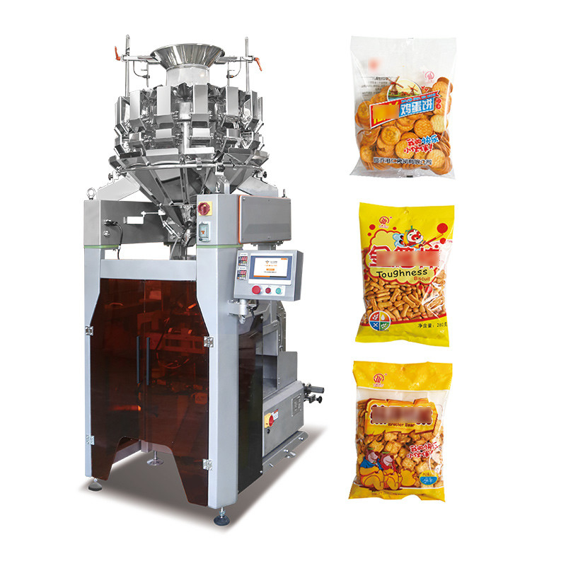 Automatische Mehrköpfige Waage Snack Food Vffs Stickstoffverpackungsmaschine mit Metalldetektor