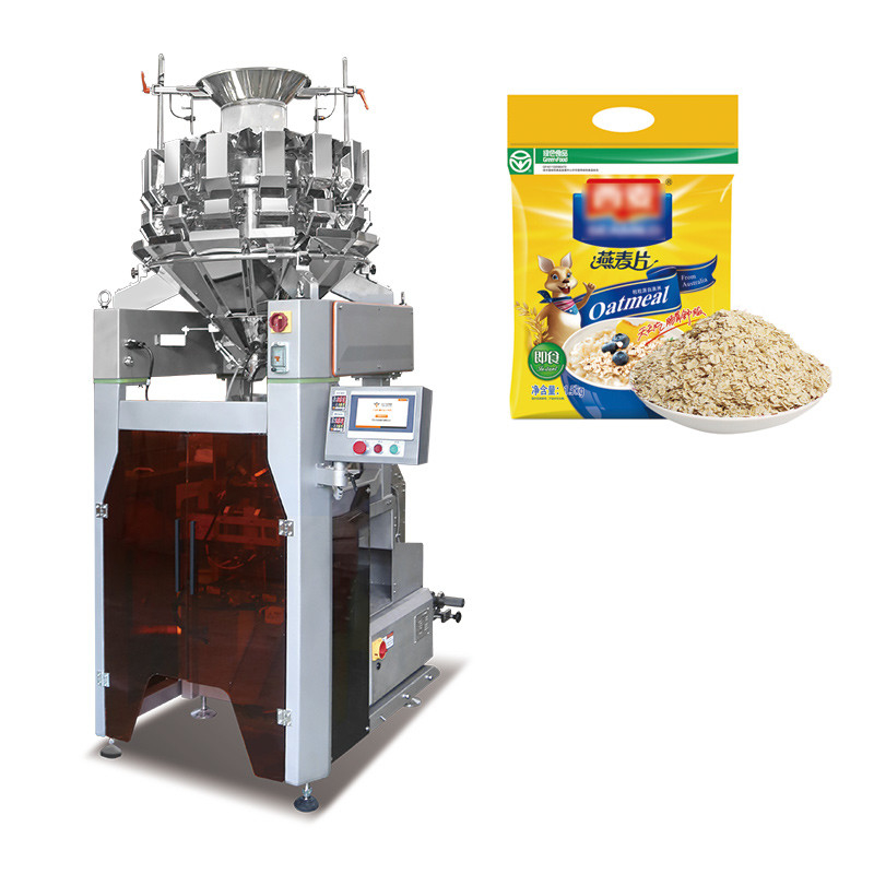 Automatische Mehrköpfige Waage Snack Food Vffs Stickstoffverpackungsmaschine mit Metalldetektor