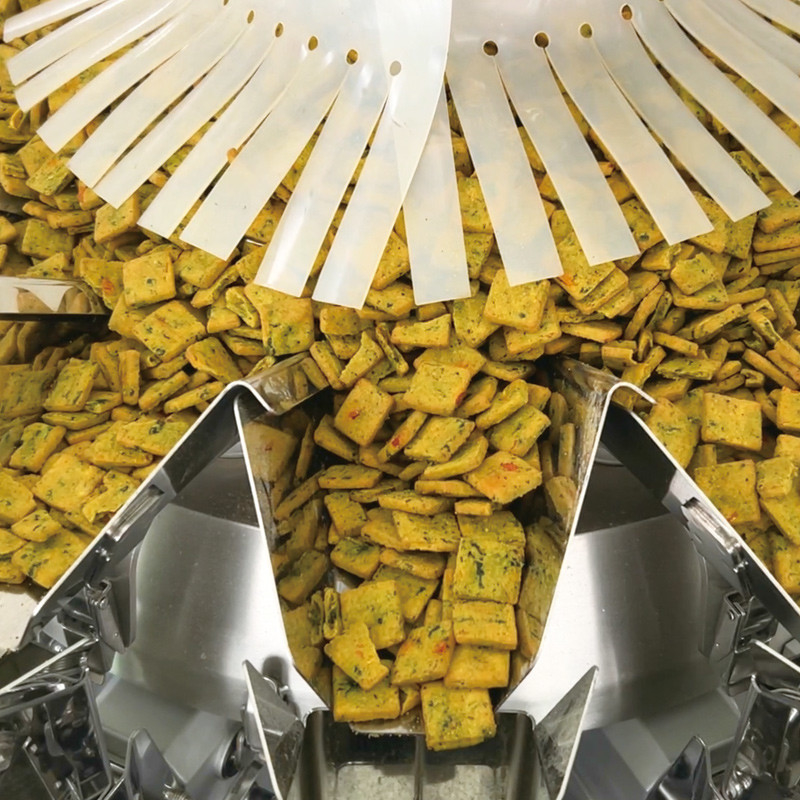 Automatische Mehrköpfige Waage Snack Food Vffs Stickstoffverpackungsmaschine mit Metalldetektor