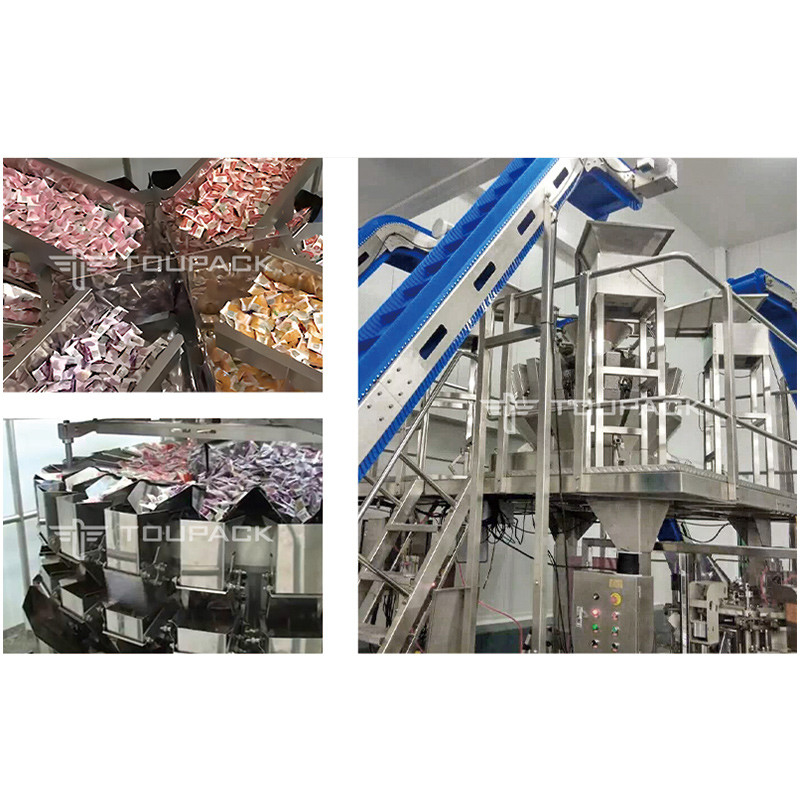Knuspriges Getrocknetes Gemüse Mehrköpfige Gewichtsverpackungsmaschine Gefriergetrocknete Gemischfrucht Mango Erdbeere Verpackungsmaschine