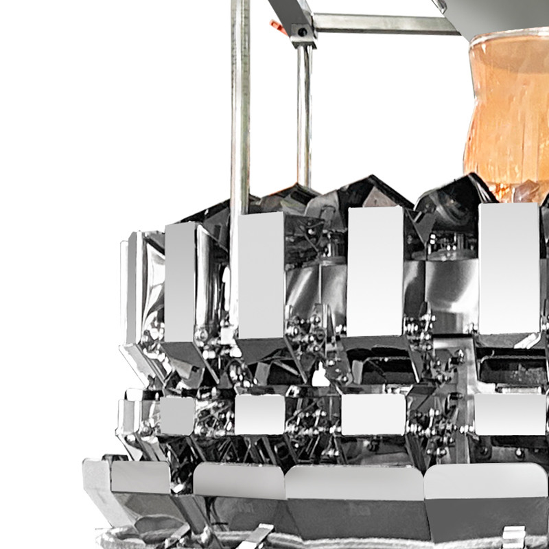 Mehrköpfige Waage Nüsse Lebensmittel Trockenfrüchte Schokolade Bohnen Huhn Süßigkeiten Kekse Bananenchips Reißverschluss Tasche Verpackungsmaschine