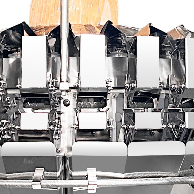 Mehrköpfige Waage Nüsse Lebensmittel Trockenfrüchte Schokolade Bohnen Huhn Süßigkeiten Kekse Bananenchips Reißverschluss Tasche Verpackungsmaschine
