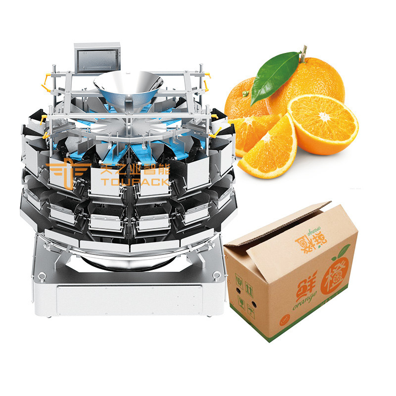 Combiweigh Multihead Weigher 500g 1kg 5kg Multihead Weiger Verpackungsmaschine Grüne Pfeffer Orange Verpackungsmaschinen für Kartons