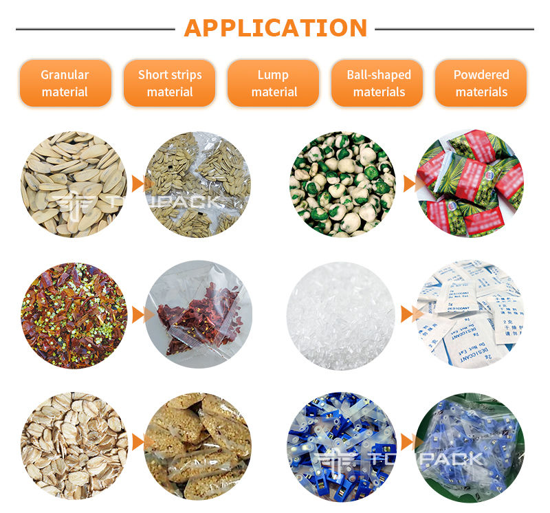 Automatische Kartoffelchips Mehrköpfige Waage Gewichtungssystem Garnelen Französisch Verpackungsmaschine Puffing Food Granule Verpackungsmaschine