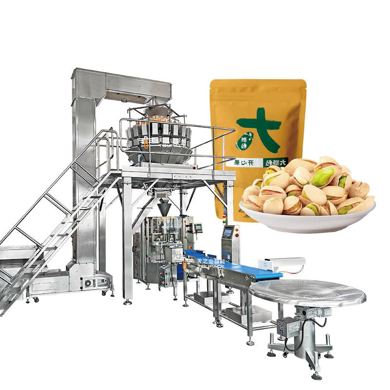 Automatische Pistazienpopcorn Maisflocken Rösten Erdnüsse Verpackungsmaschine Cashew Nüsse Mehrköpfige Waage Verpackungsmaschine