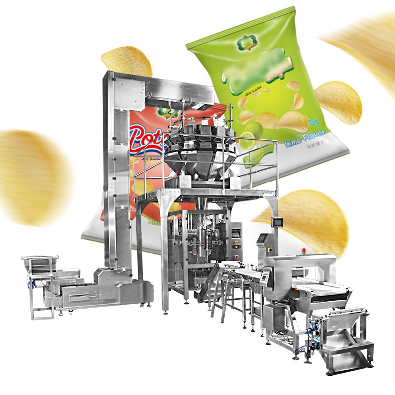 Vollautomatische vertikale Verpackungsmaschine Taschenfüllmaschine Pasta Mehrköpfige Waage Verpackungsmaschine für Fusilli Pasta Roh