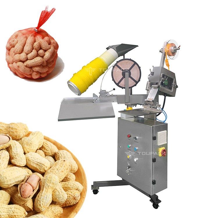 Halbautomatische Erdnuss-Orangen-Obst- und Gemüse-Kartoffel-Knoblauch-Zwiebel-Netzbeutel-Abfüllmaschine