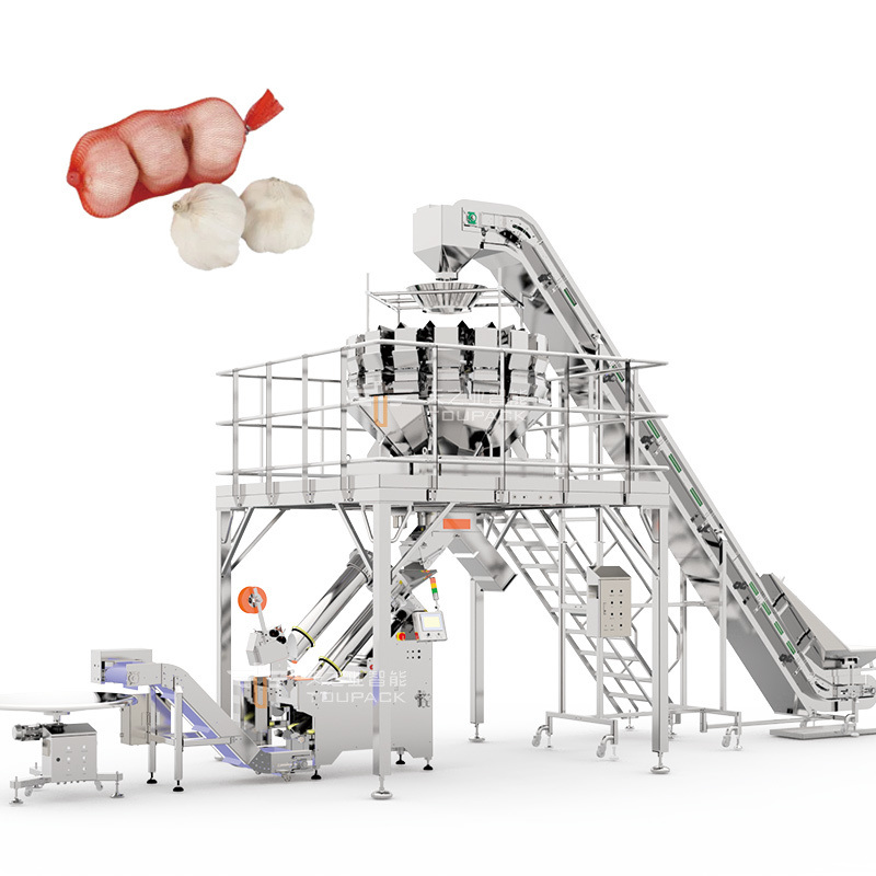 Automatische Kartoffelnetzbeutelverpackungsmaschine/Ginger Mesh Bag Packaging Machine/Citrus Fruit Mesh Bag Verpackungsmaschine für den Supermarkt