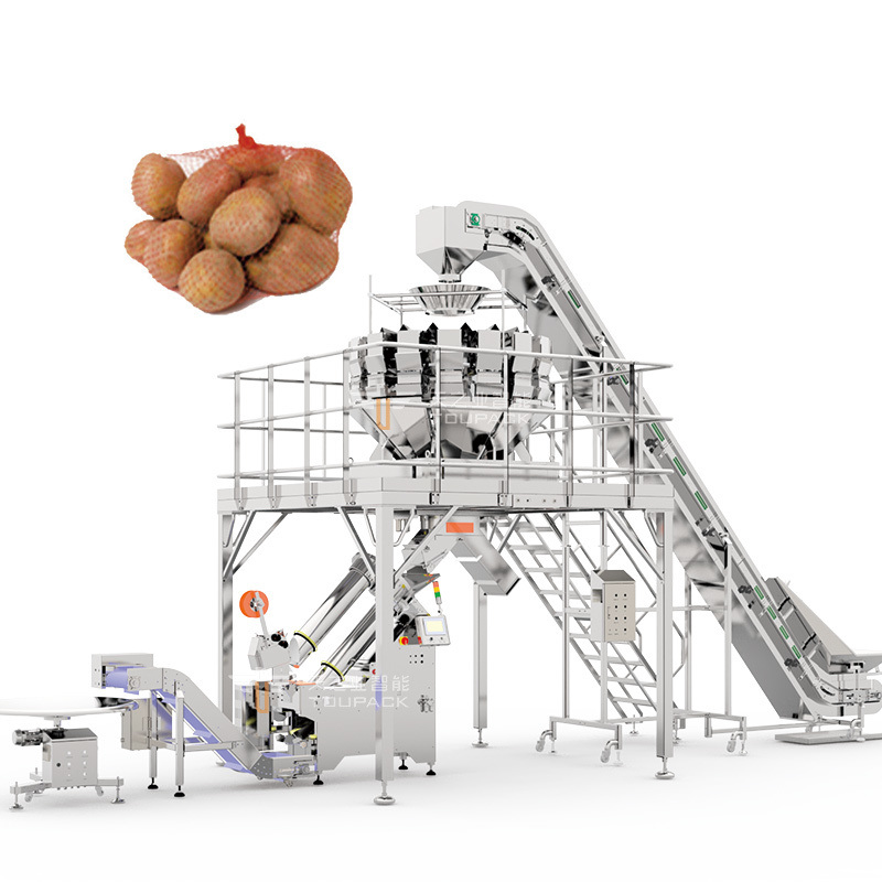 Automatische Kartoffelnetzbeutelverpackungsmaschine/Ginger Mesh Bag Packaging Machine/Citrus Fruit Mesh Bag Verpackungsmaschine für den Supermarkt