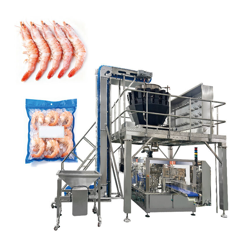 Automatic Cooked Shrimp Weighing Box Packaging Line Fresh Frozen Shrimp Filling Packing Machine For Tray