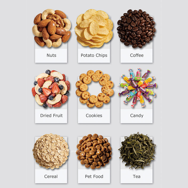 Automatische Lebensmittelgewichtungs- und Verpackungsmaschine für Chips Nüsse Süßigkeiten 5-200g Hochgeschwindigkeits-Digitalsensor Verpackungslinie