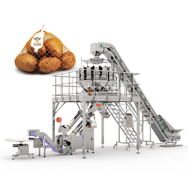 Automatische Netze Schneidmaschine Maschenbeutel Verpackungsmaschine für Zwiebeln Kartoffeln Zitrusfrüchte Avocados Äpfel Kiwis Tomaten und frische Produkte