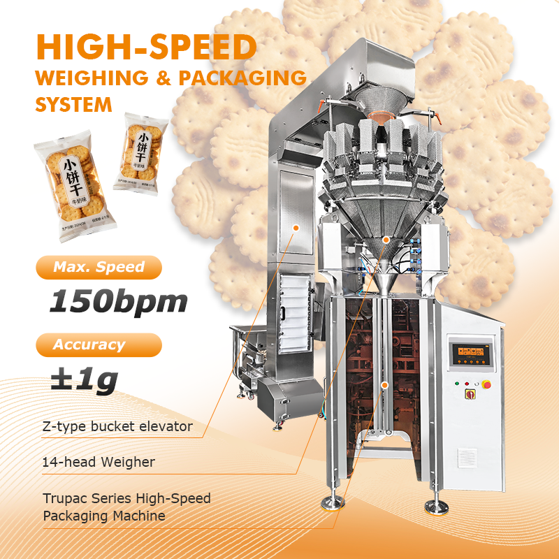 Hochgeschwindigkeitsvertikalverpackungsmaschine mit Mehrkopf-Wagen für Snacks, Chips, Nüsse und Haustierfutterbeutel