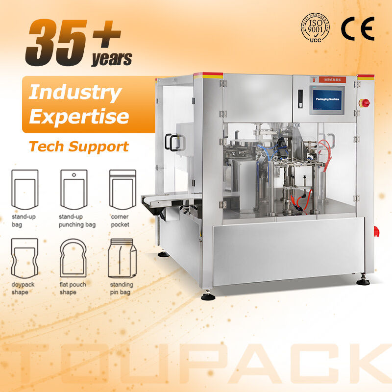 CE-zertifizierte rotierende Doypack-Verpackungsmaschine in Lebensmittelqualität für Nüsse, Snacks, vorgefertigte Reißverschlussbeutel