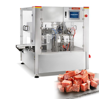 Automatische Dreh-Premade-Taschen-Vakuumverpackungsmaschine für Fleisch-füllende versiegelnde Vor-gemachte Taschen-Vakuumverpackungsmaschine