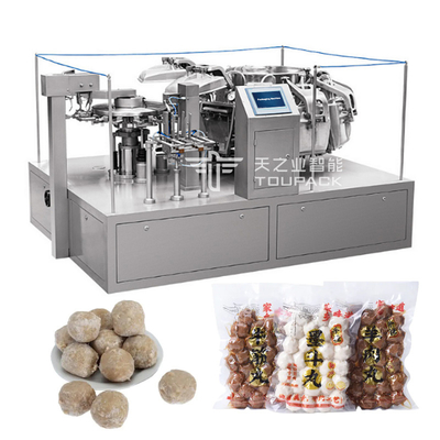 Automatische vakuumverpackende Fastfood- Taschen-Tiefkühlkost-Vor-gemachte Beutel-Drehverpackungsmaschine Maschine Doypack