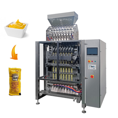 Multi Weg-flüssige Pasten-Stock-Kissen-Verpackungsmaschine-Ketschup-Mayonnaise 3/4 Seiten-versiegelnde Füllmaschine