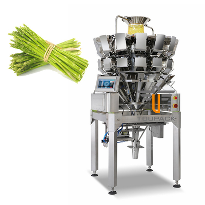 PLC-automatische Gewichtsverpackungsmaschine Langstreifenprodukte Asparagus 14 Kopf Mehrköpfige Waage