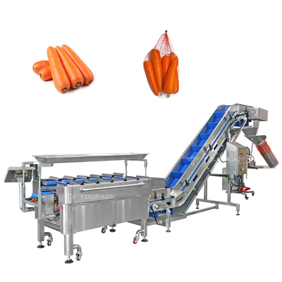 Semi-Auto Karottenwägen und Verpackungsmaschine Gemüse-Gitter-Tasche Verpackungsmaschine