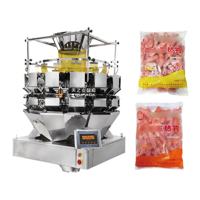 Kleine Wurstgürtel Kombination Wieger Verpackungsmaschine reines Fleisch Wurst Mehrköpfige Wieger