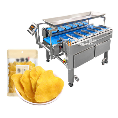 Trockene Mango Automatische Mehrstation Gürtelfördermaschine Aquatische Meer Gurke Fischfillet Tischplatte Zielgewicht Gegengewicht Maschine