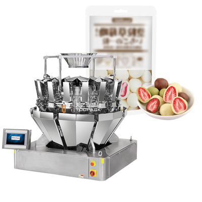 Automatische Stand-up-Tasche Doypack Wiegen Verpackung Granule Erdnuss Cashew-Nüsse Mehrköpfige Waage Füllmaschine