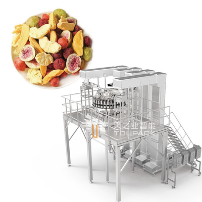 Automatische Stand-up-Tasche Doypack Wiegen Verpackung Granule Erdnuss Cashew-Nüsse Mehrköpfige Waage Füllmaschine