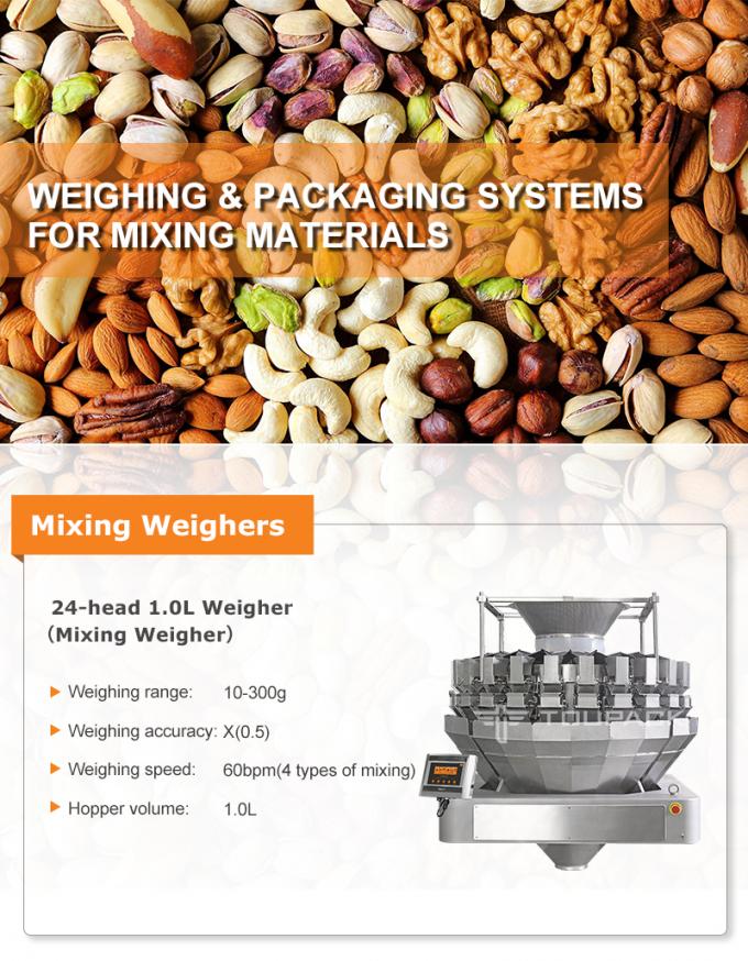 Knuspriges Getrocknetes Gemüse Mehrköpfige Gewichtsverpackungsmaschine Gefriergetrocknete Gemischfrucht Mango Erdbeere Verpackungsmaschine 0