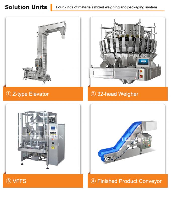 Knuspriges Getrocknetes Gemüse Mehrköpfige Gewichtsverpackungsmaschine Gefriergetrocknete Gemischfrucht Mango Erdbeere Verpackungsmaschine 9